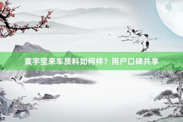 寰宇宝来车质料如何样？用户口碑共享